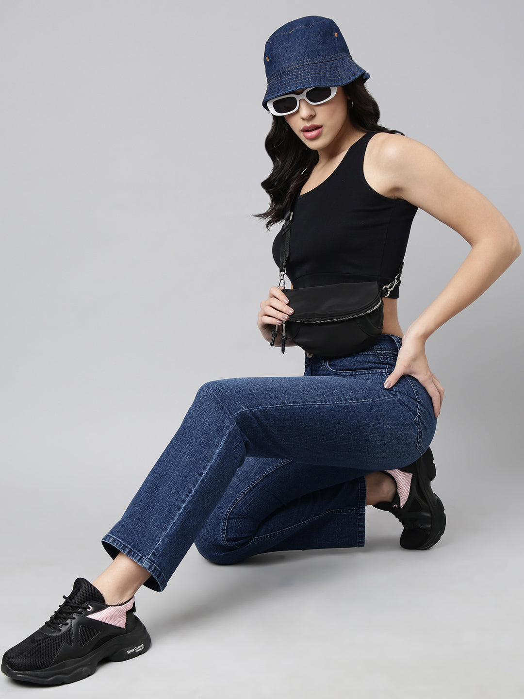 Women Straight Fit Denim Navy Blue Jean