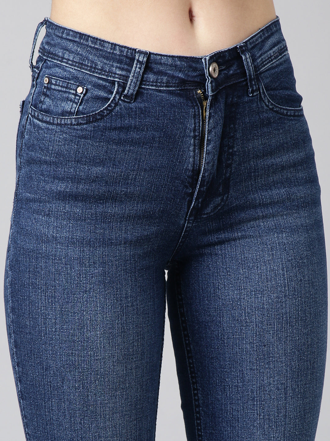 Women Straight Fit Denim Navy Blue Jean