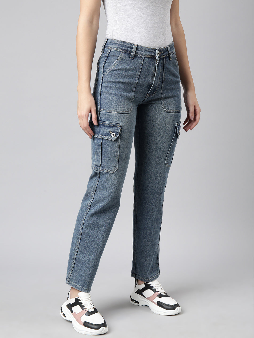 Women Straight Fit Denim Blue Corgo Jean