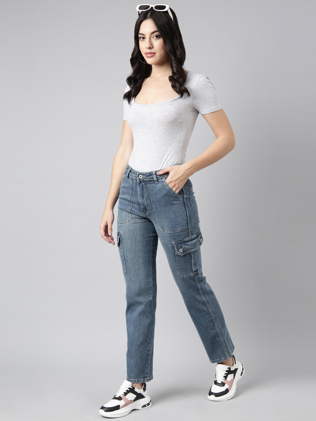 Women Straight Fit Denim Blue Corgo Jean