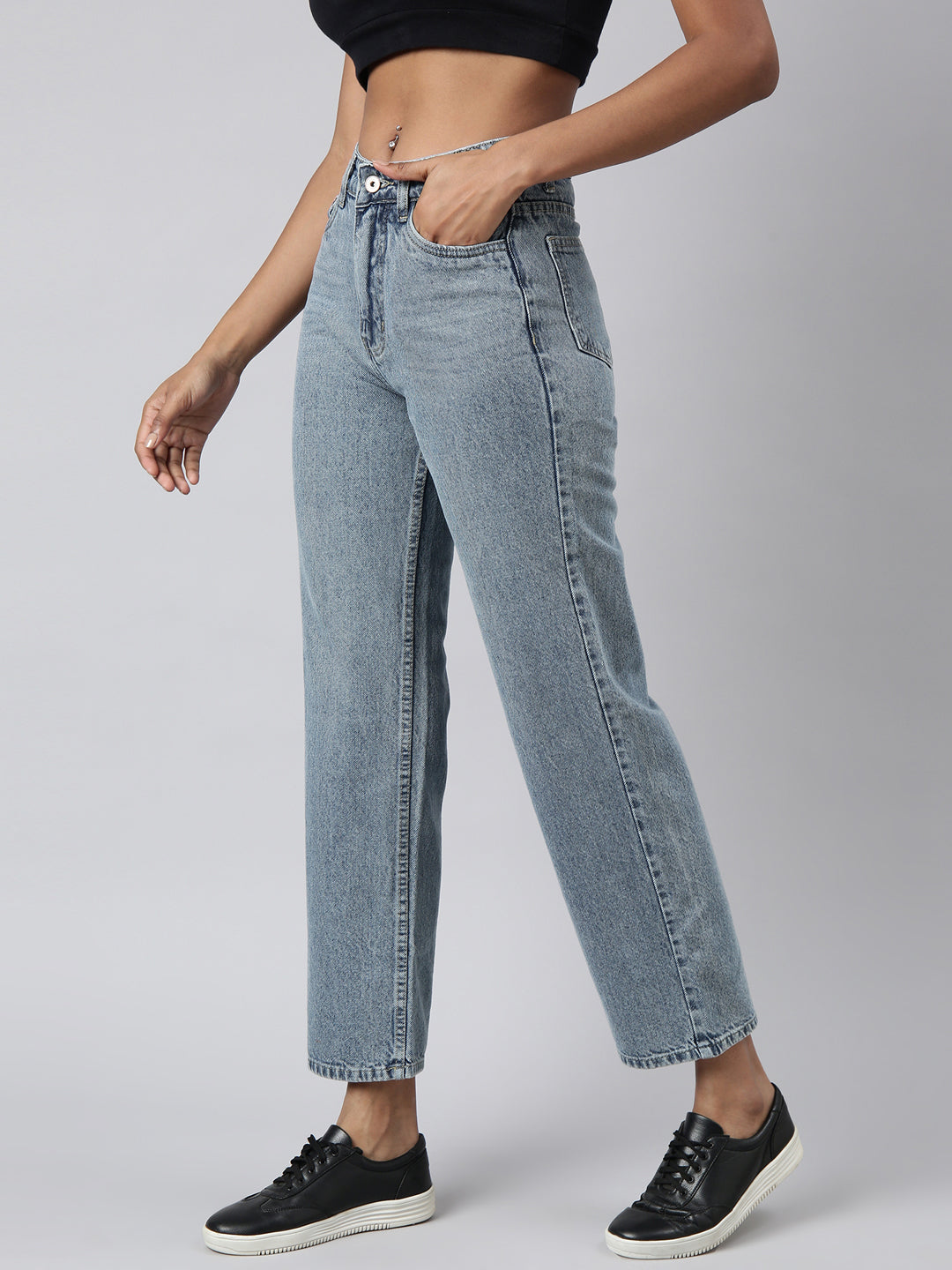 Women Straight Fit Denim Blue Jean