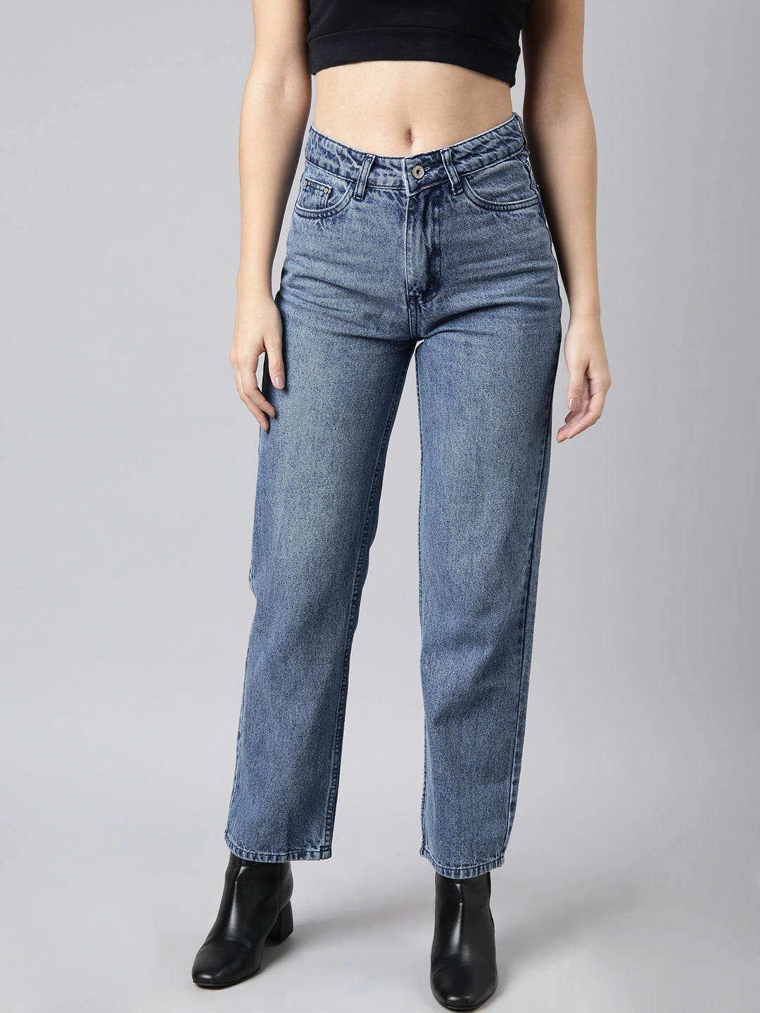 Women Straight Fit Denim Blue Jean