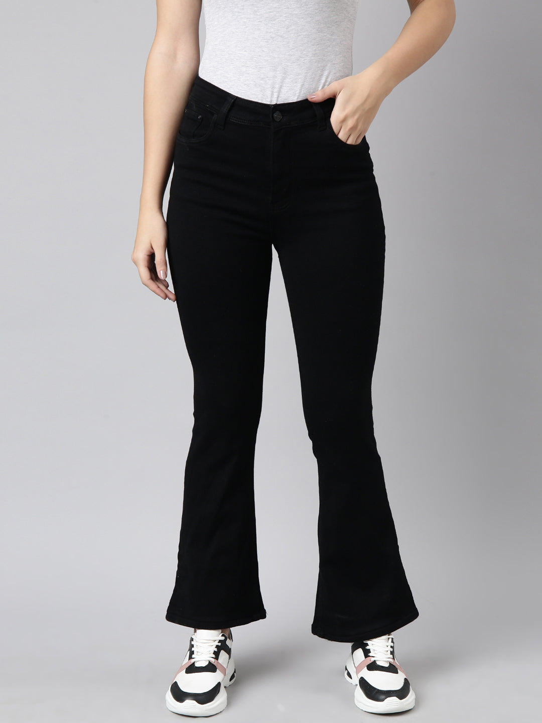 Women Bootcut Denim Black Jean