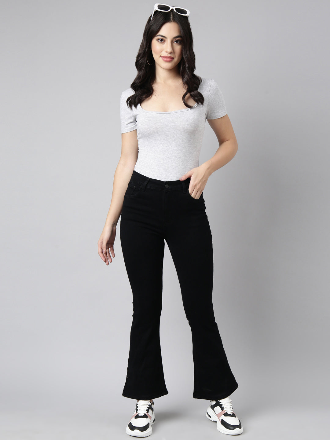 Women Bootcut Denim Black Jean