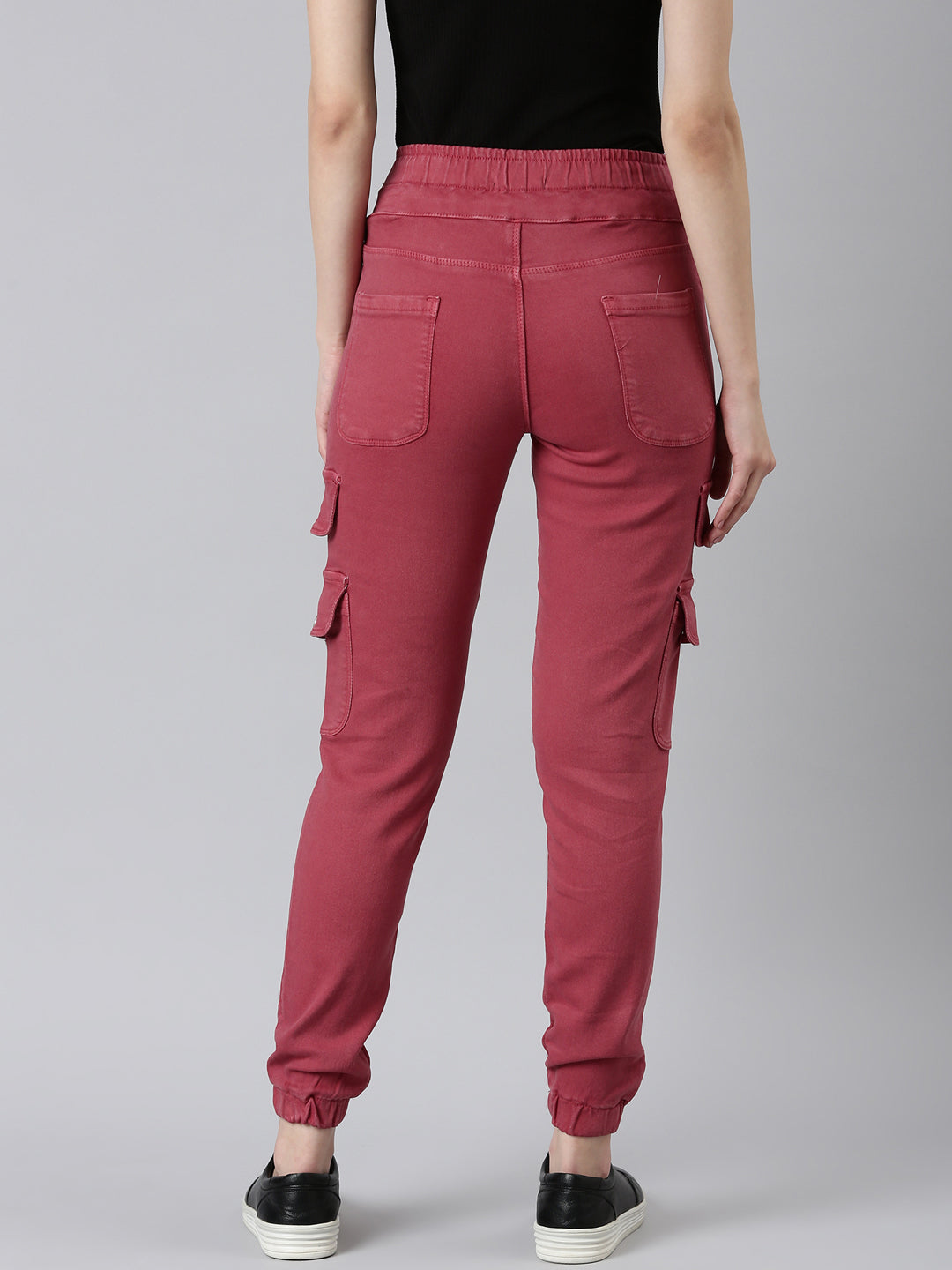 Women Mauve Solid Regular Fit Denim Jeans