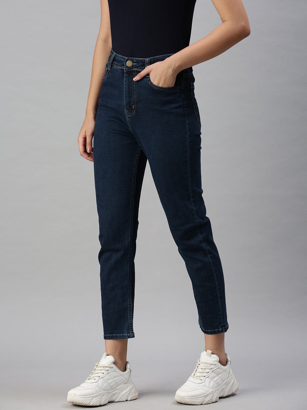 Women's Denim Blue Mom Fit Jeans