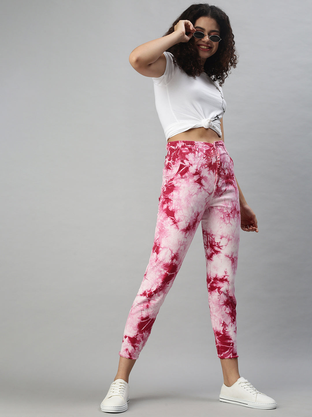 Women's Denim Mom Fit Pink Jeans