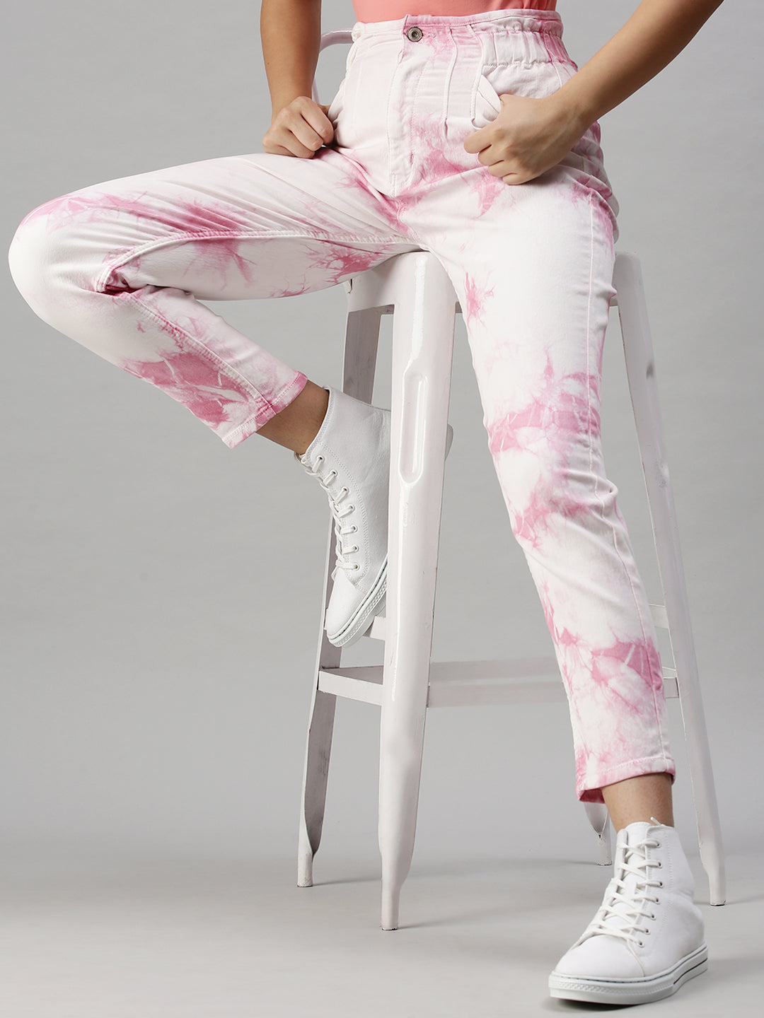 Women's Denim Pink Mom Fit Jeans