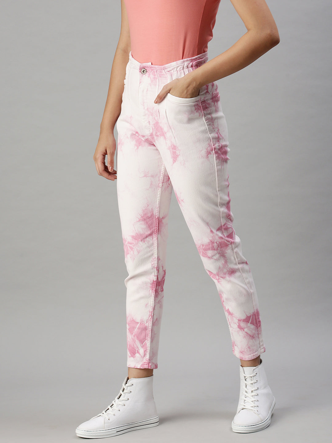 Women's Denim Pink Mom Fit Jeans