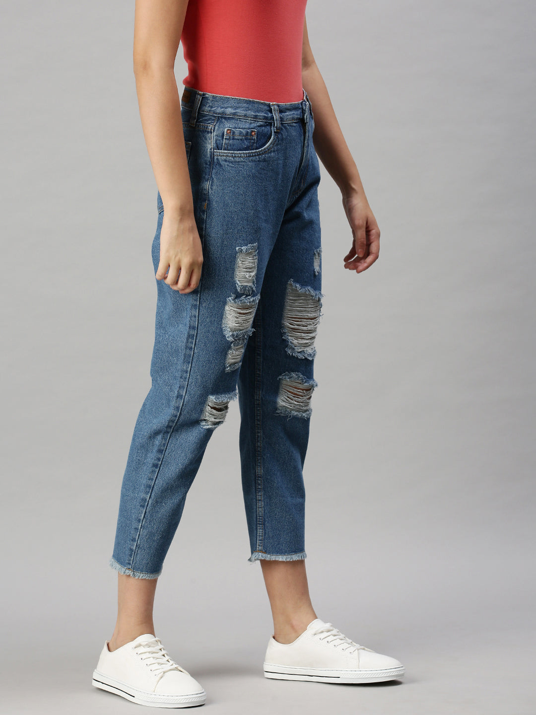 Women's Denim Mom Fit Blue Jeans