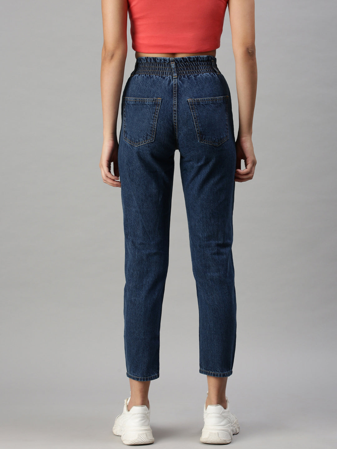 Women's Denim Mom Fit Navy Blue Jeans