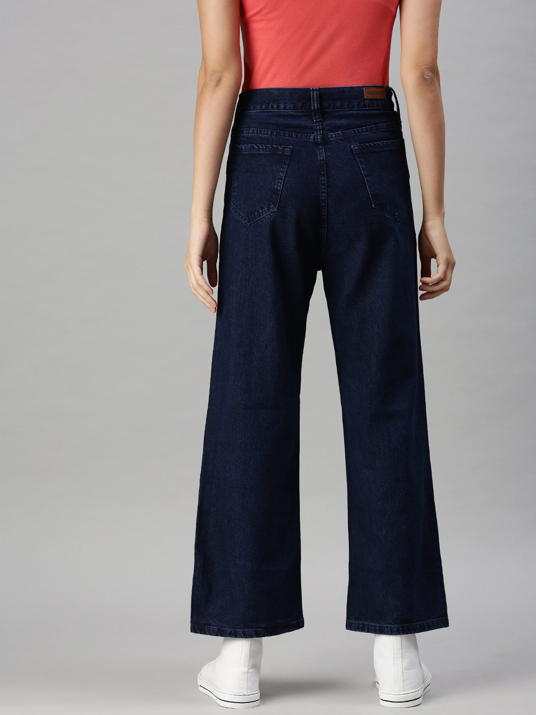 Women's Denim Wide Leg Navy Blue Jeans