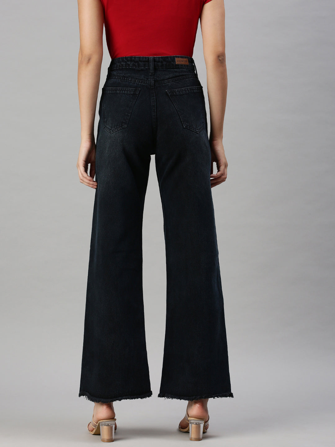 Women's Denim Wide Leg Black Jeans