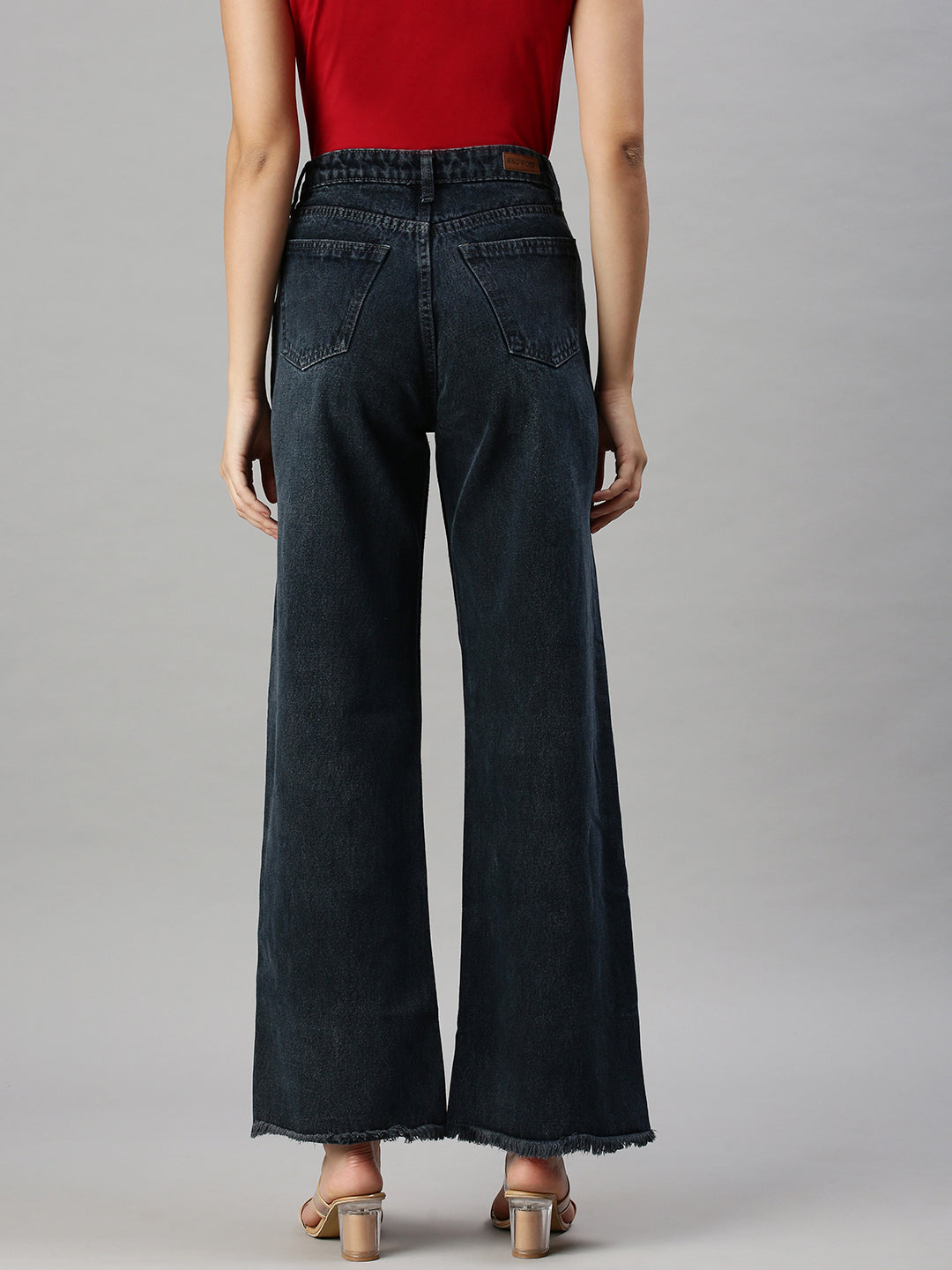 Women's Denim Grey Wide Leg Jeans