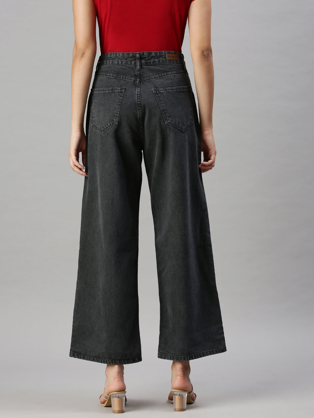 Women's Denim Charcoal Wide Leg Jeans