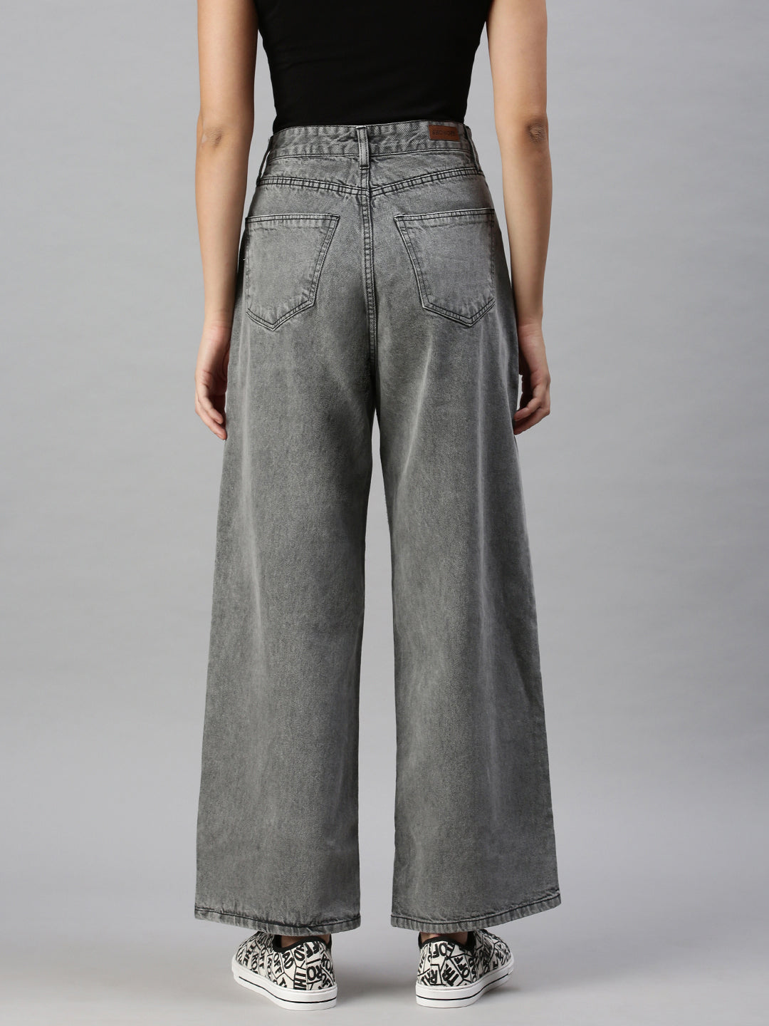 Women's Denim Wide Leg Grey Jeans