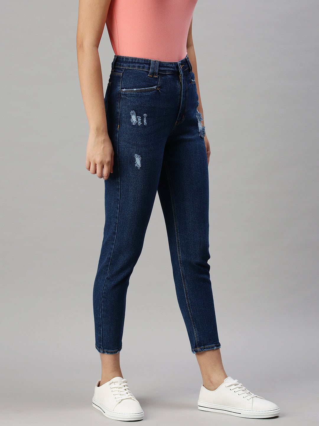 Women's Denim Navy Blue Mom Fit Jeans