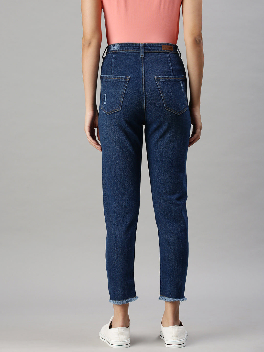 Women's Denim Mom Fit Navy Blue Jeans