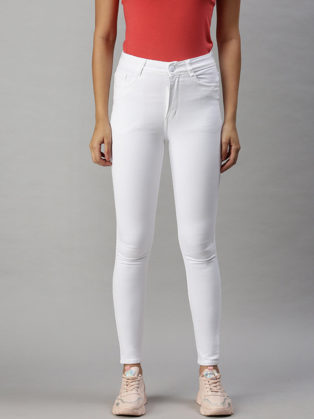 Women's Denim Skinny Fit White Jeans