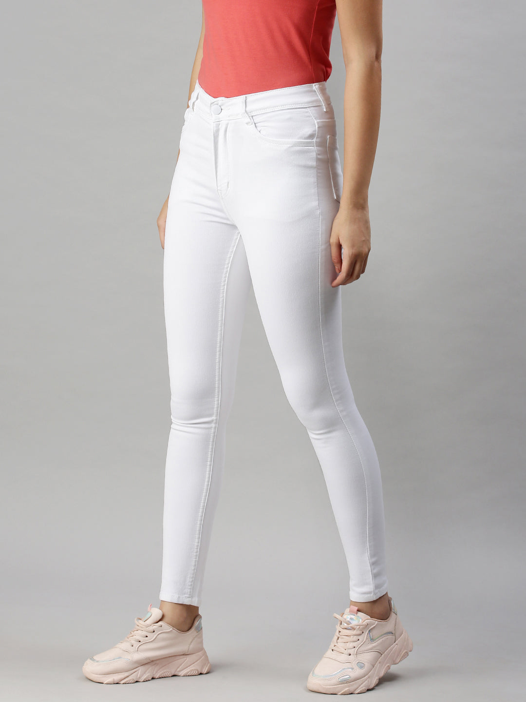 Women's Denim Skinny Fit White Jeans