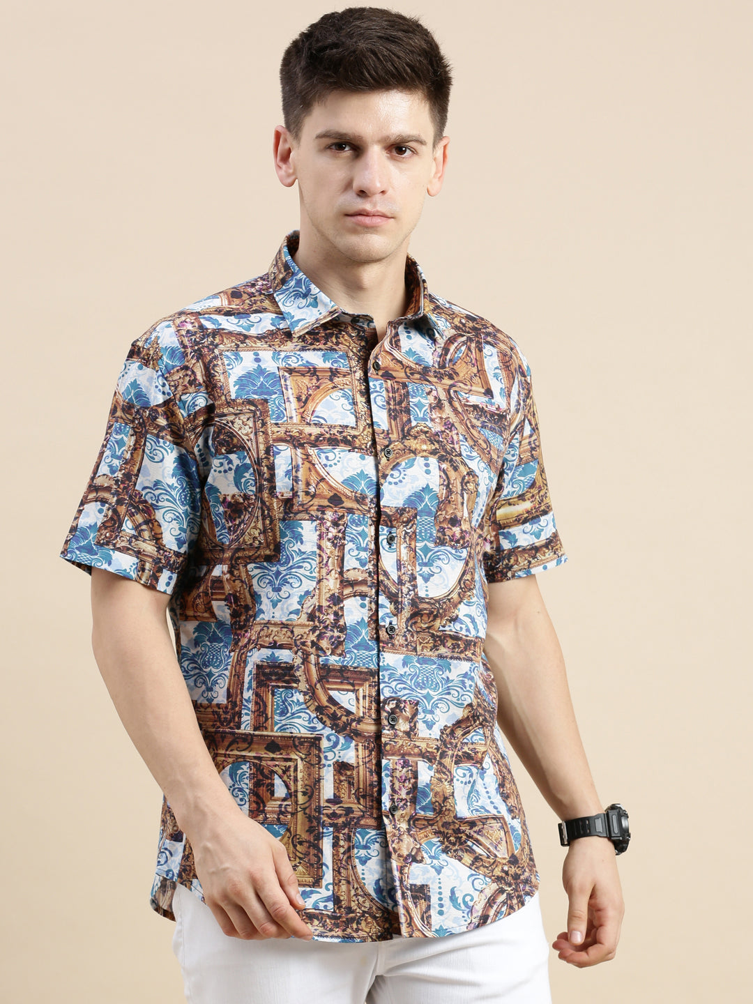 Men Multi Graphics Casual Shirt