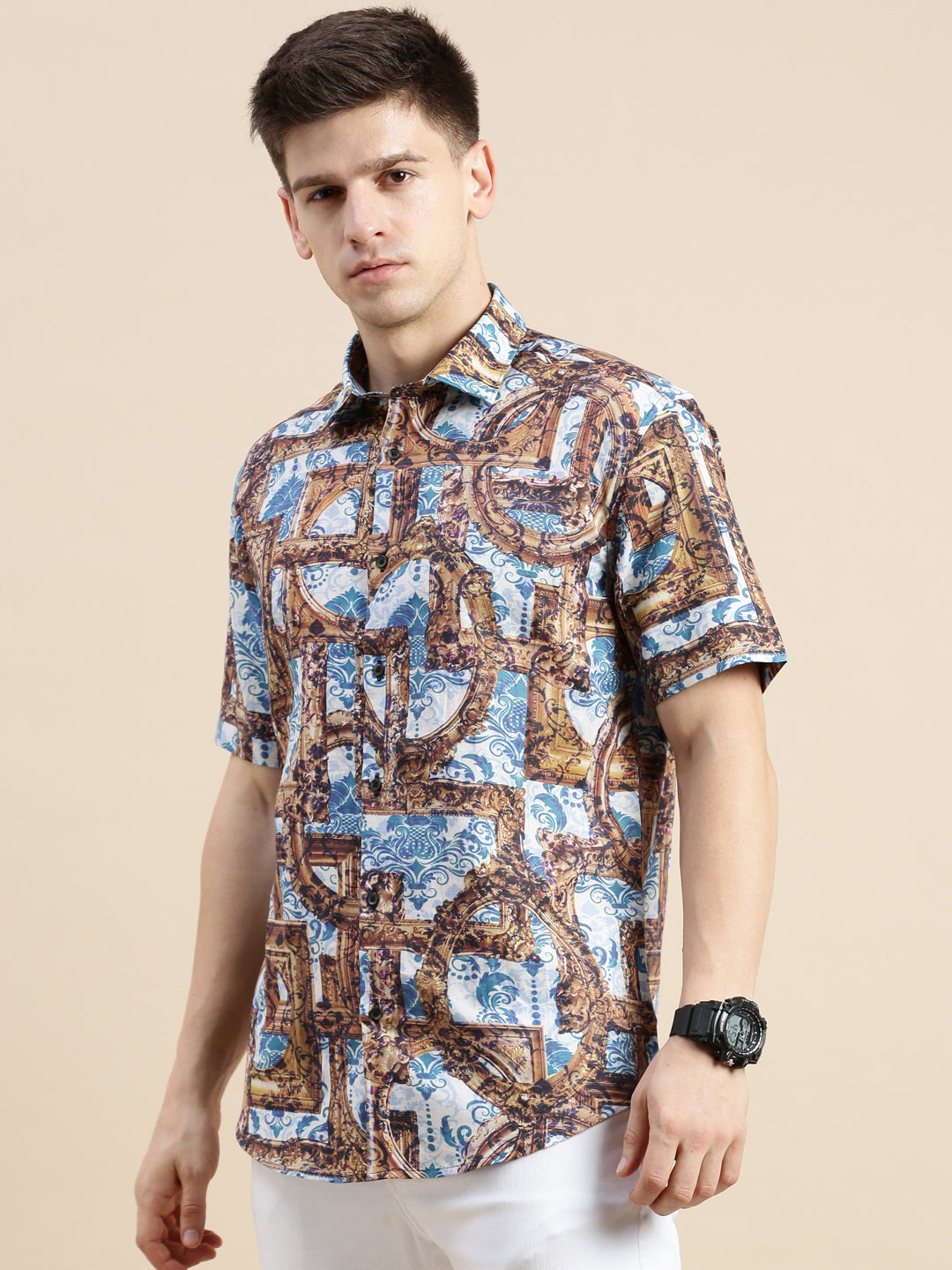 Men Multi Graphics Casual Shirt