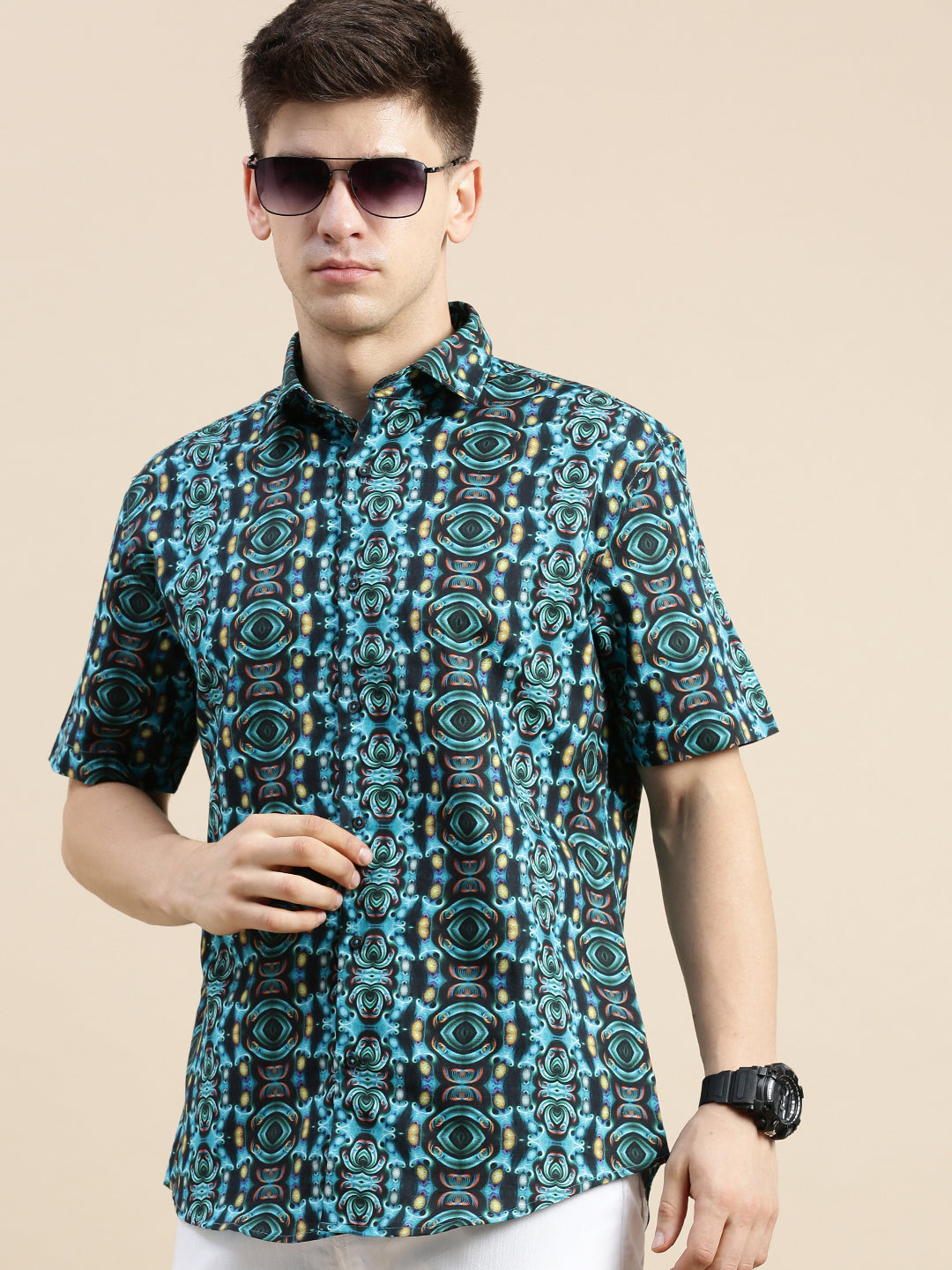 Men Multi Graphics Casual Shirt