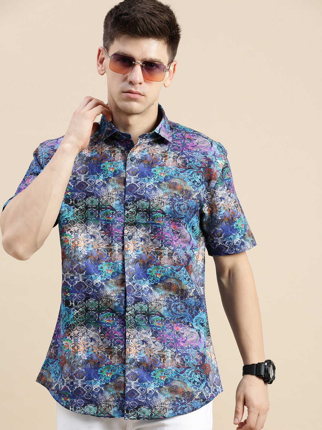 Men Multi Graphics Casual Shirt