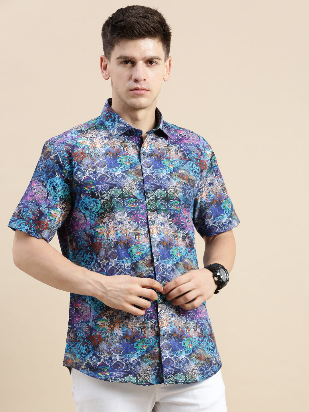 Men Multi Graphics Casual Shirt