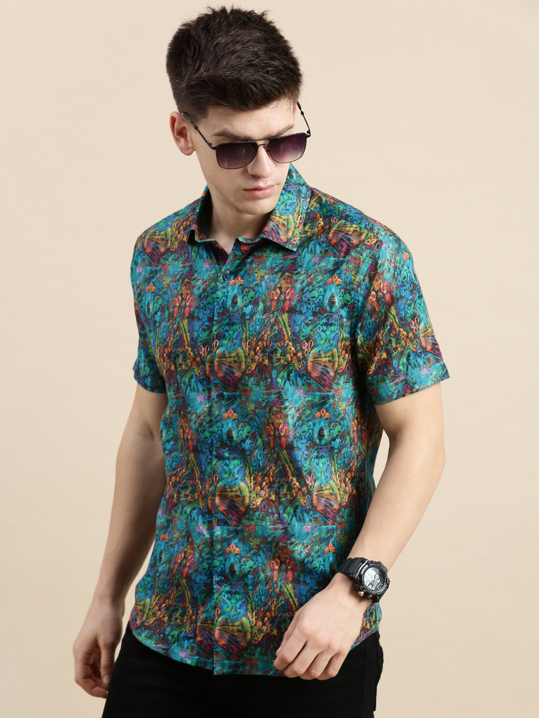 Men Multi Graphics Casual Shirt