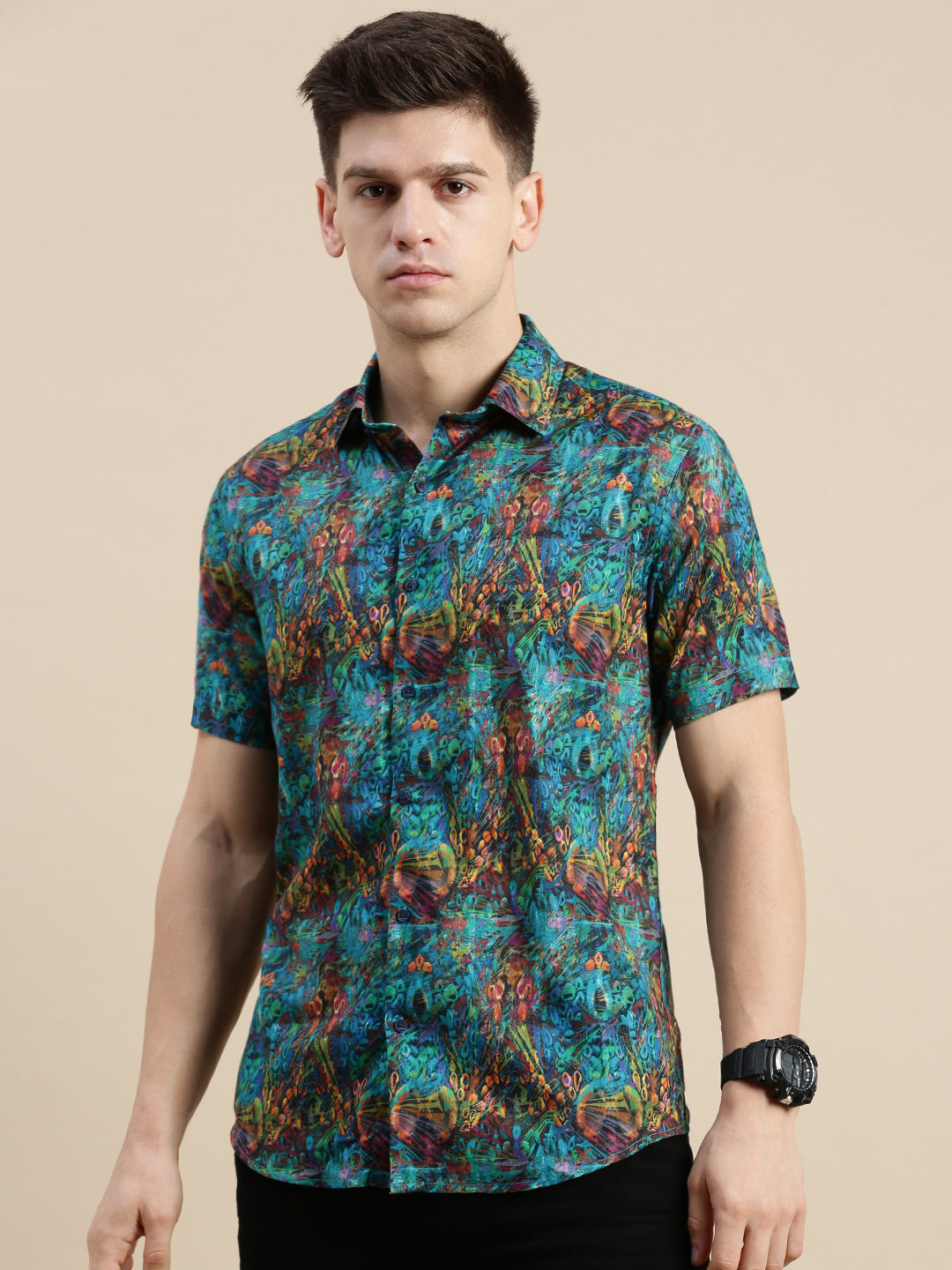 Men Multi Graphics Casual Shirt