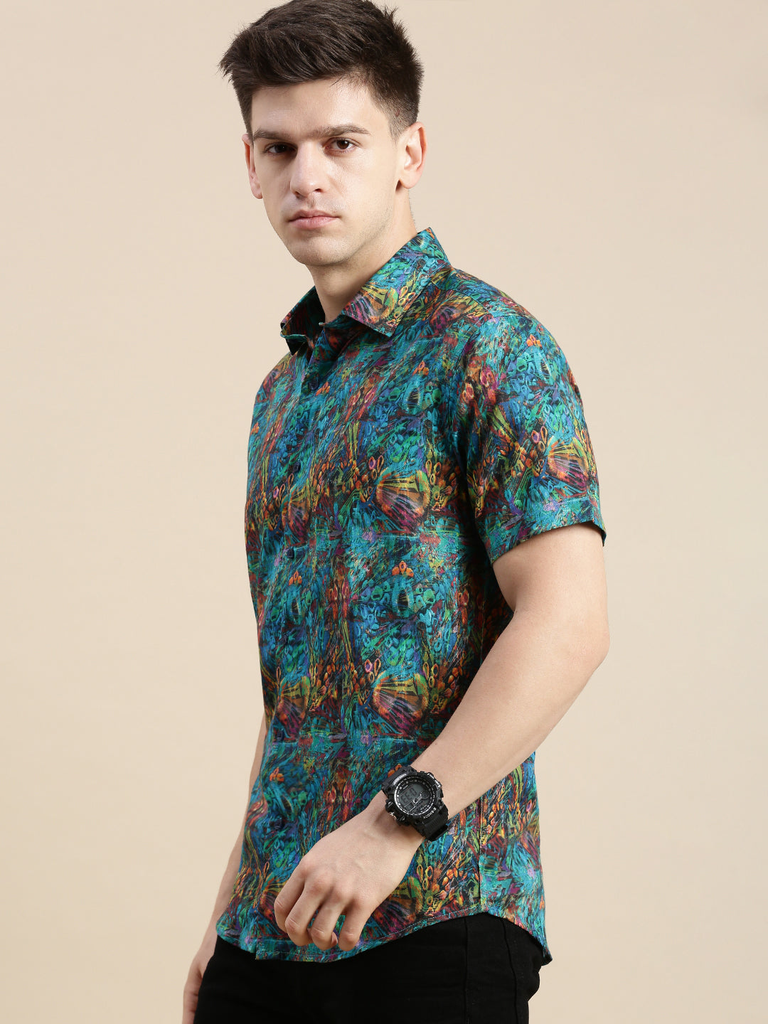 Men Multi Graphics Casual Shirt