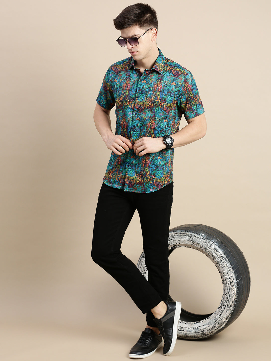 Men Multi Graphics Casual Shirt