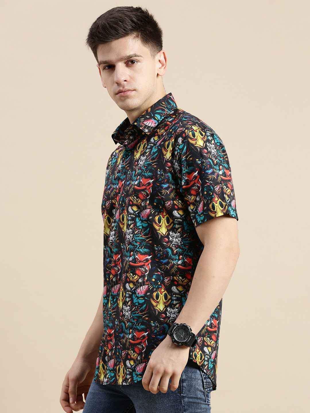 Men Multi Graphics Casual Shirt