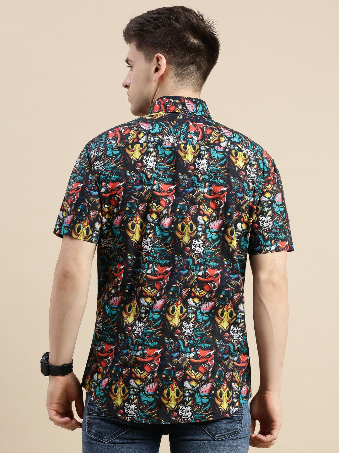 Men Multi Graphics Casual Shirt