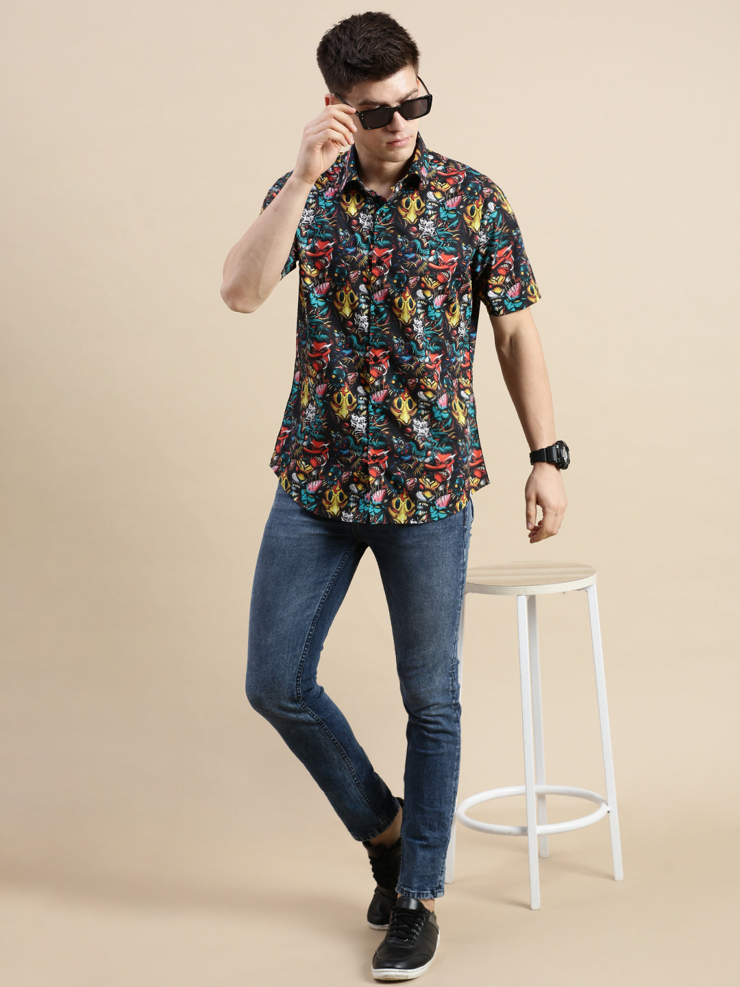 Men Multi Graphics Casual Shirt