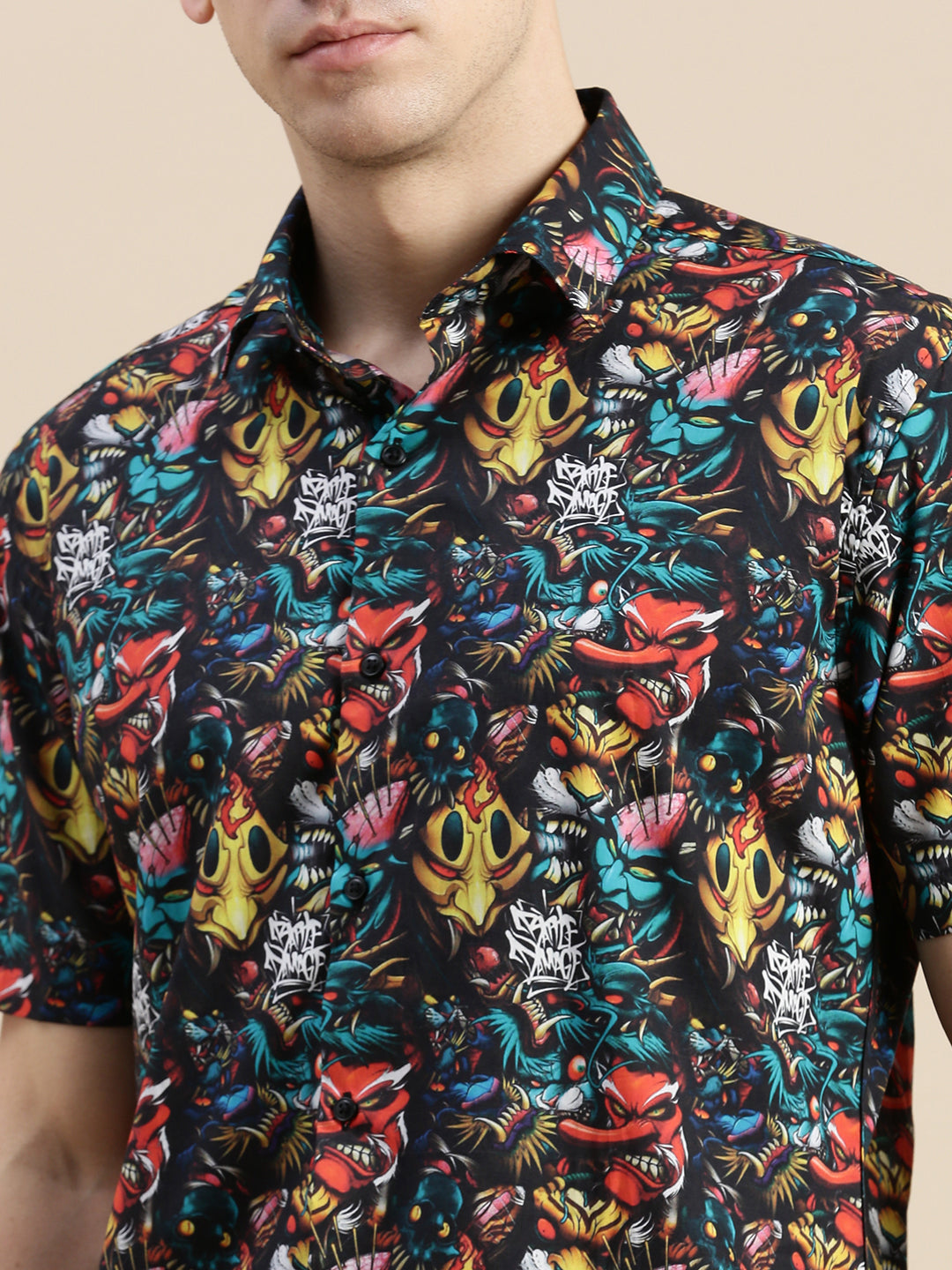 Men Multi Graphics Casual Shirt