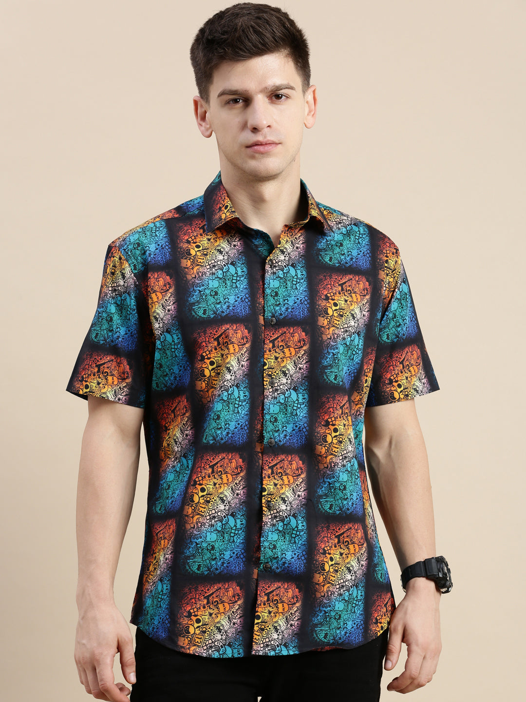 Men Multi Graphics Casual Shirt