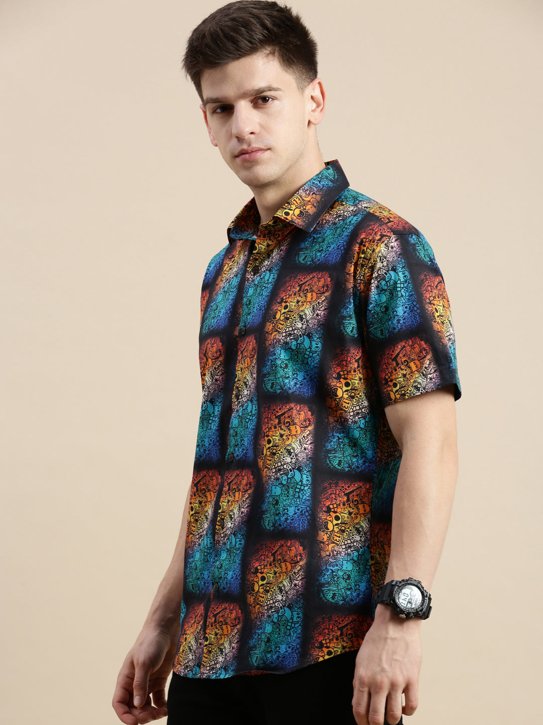 Men Multi Graphics Casual Shirt