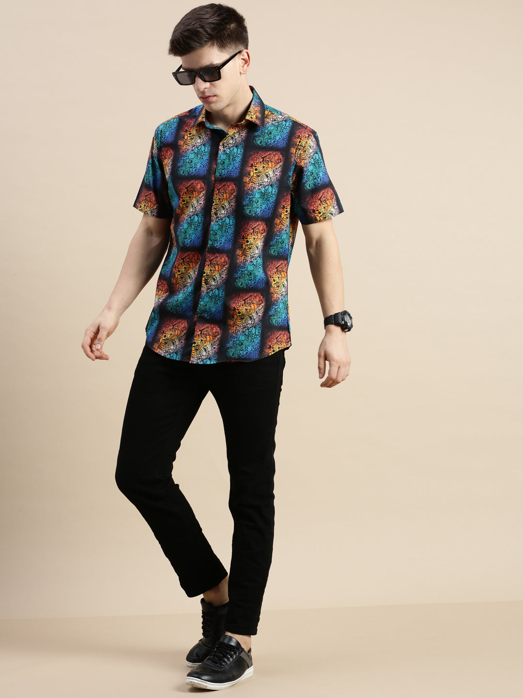 Men Multi Graphics Casual Shirt