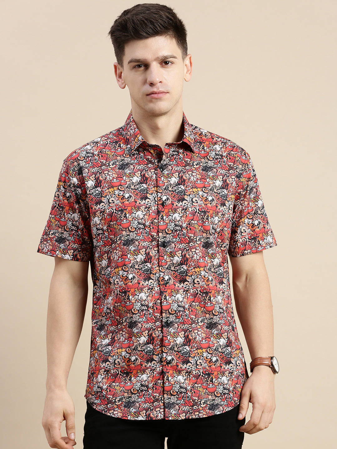 Men Multi Graphics Casual Shirt