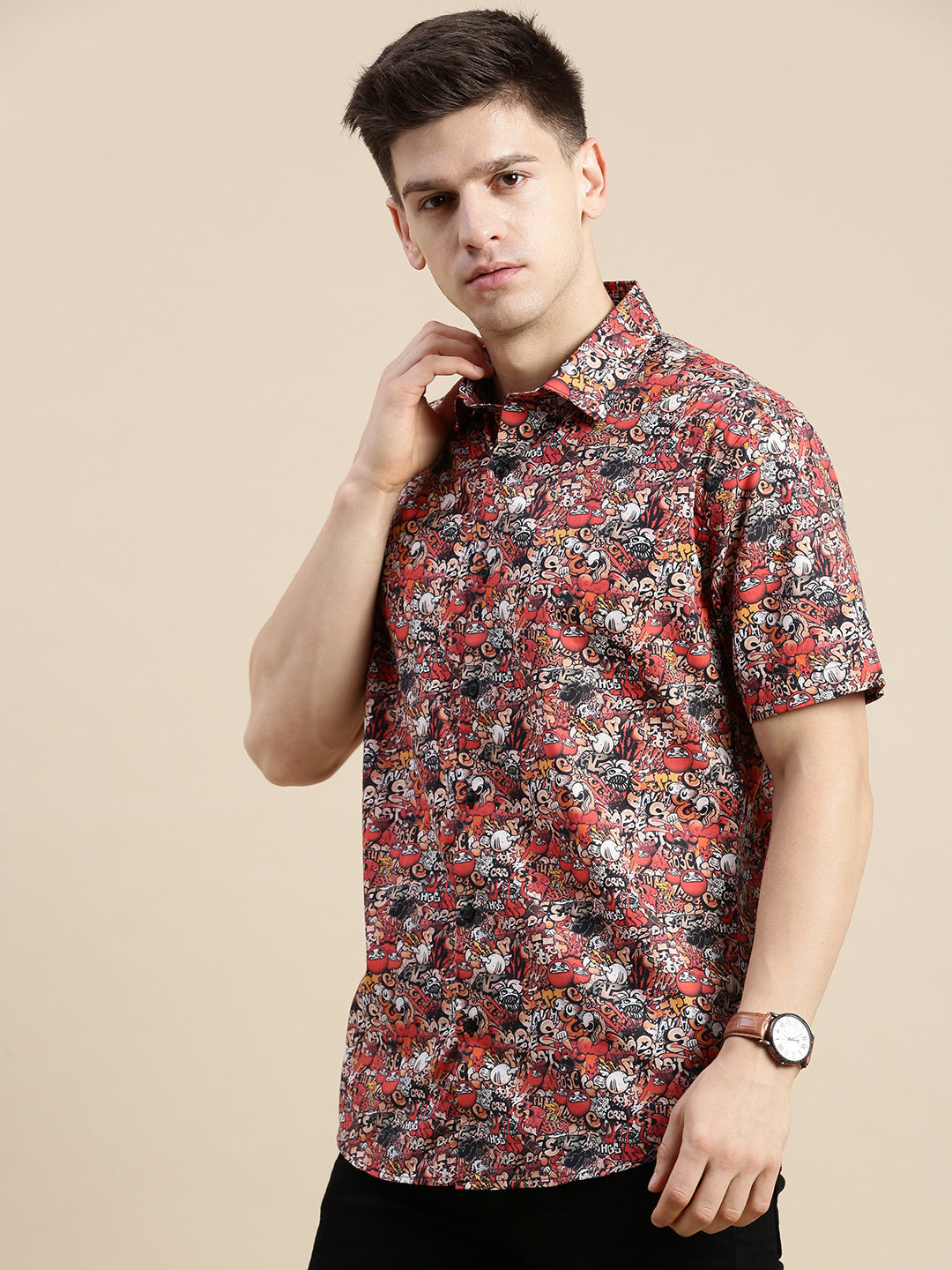 Men Multi Graphics Casual Shirt