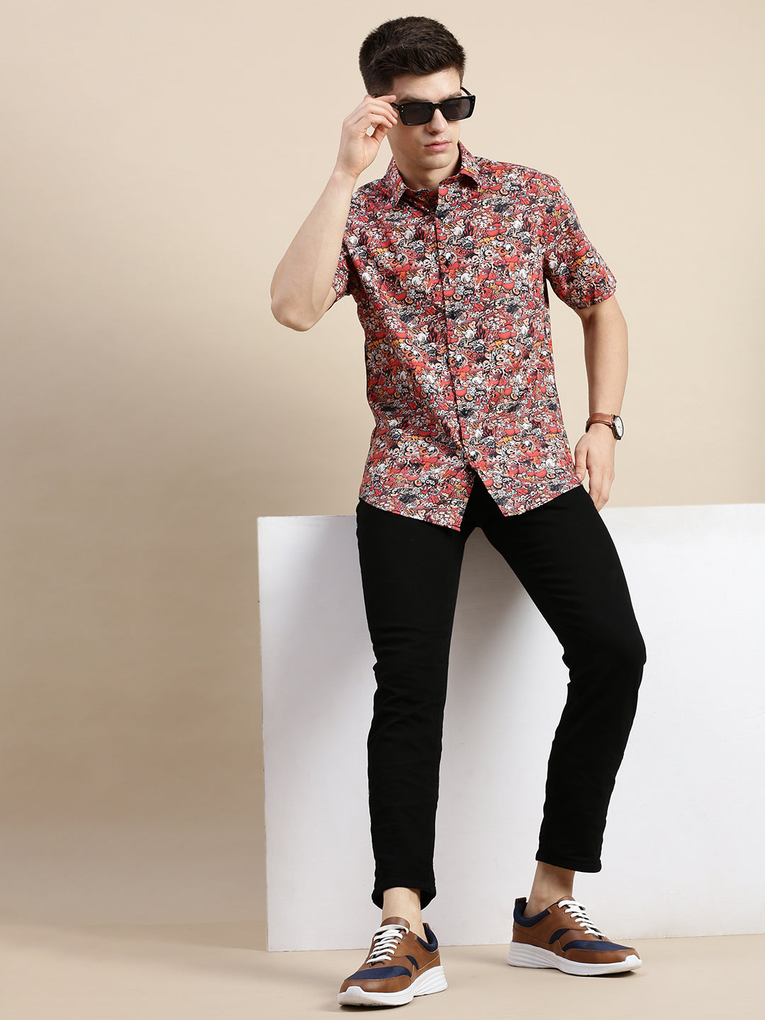 Men Multi Graphics Casual Shirt