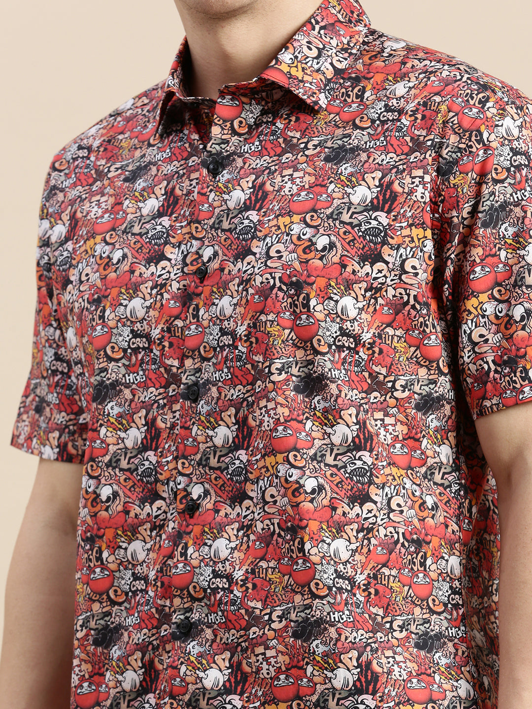 Men Multi Graphics Casual Shirt