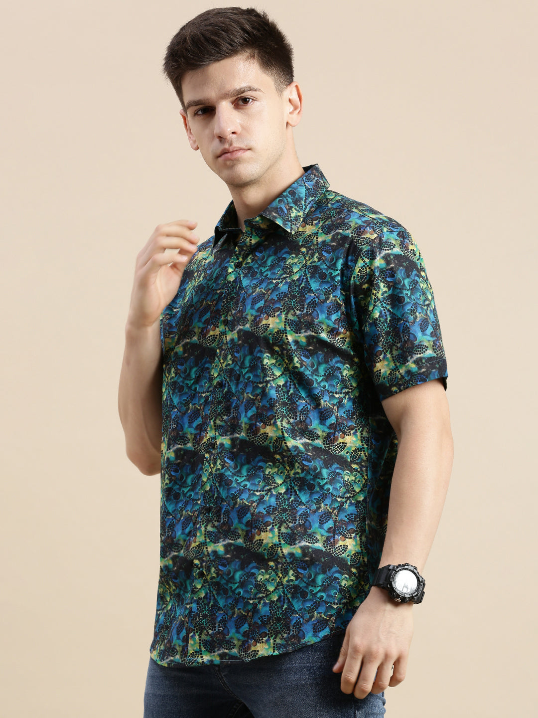 Men Multi Graphics Casual Shirt