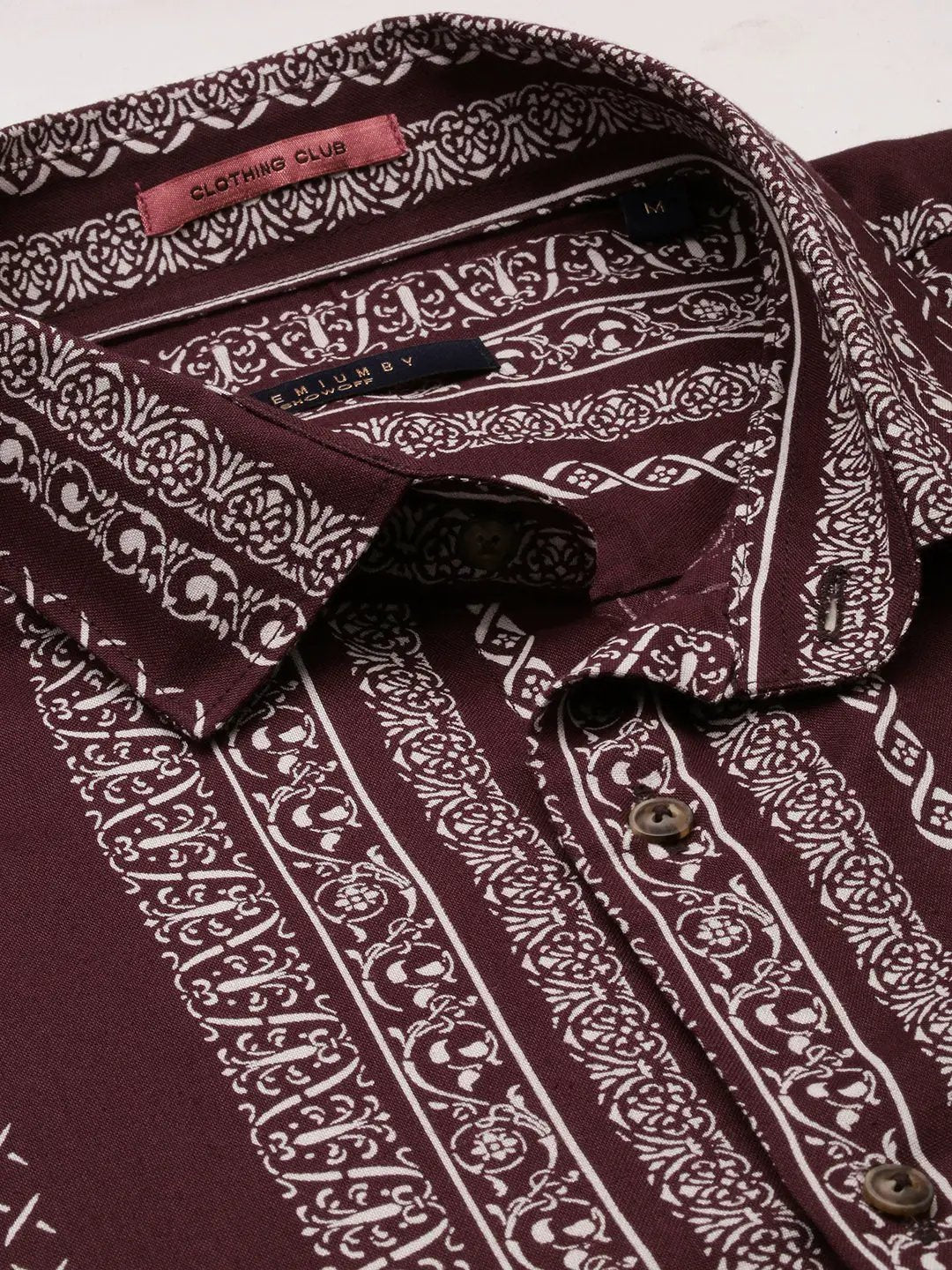 Men's Brown Printed Casual Shirt