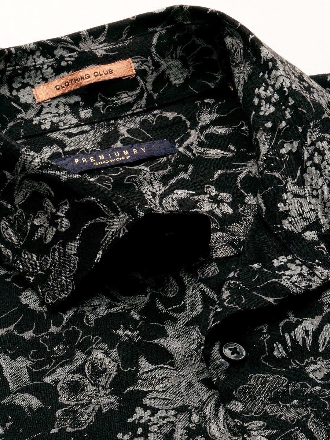 Men's Black Floral Casual Shirts