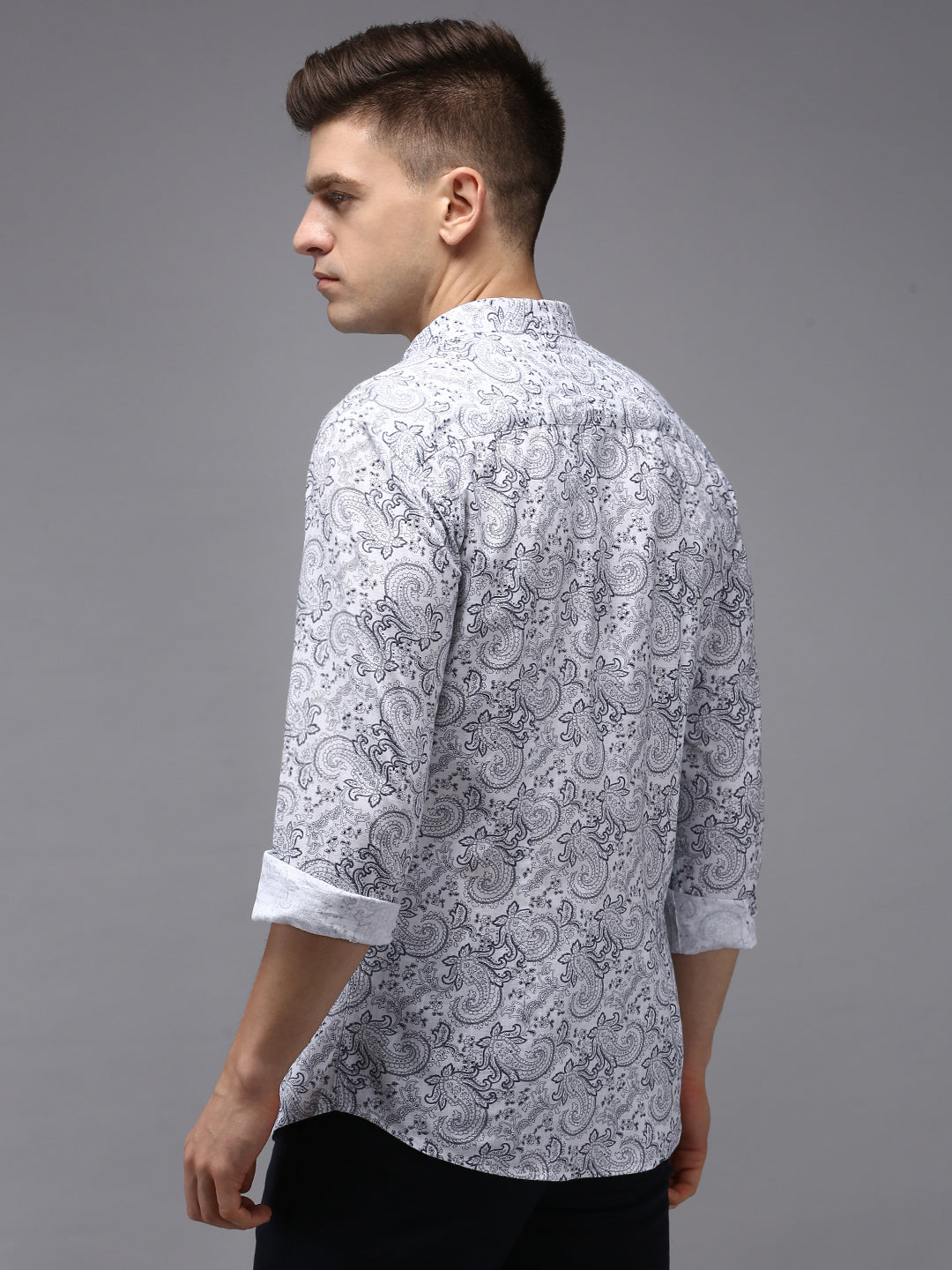 Men's White Printed Casual Shirt