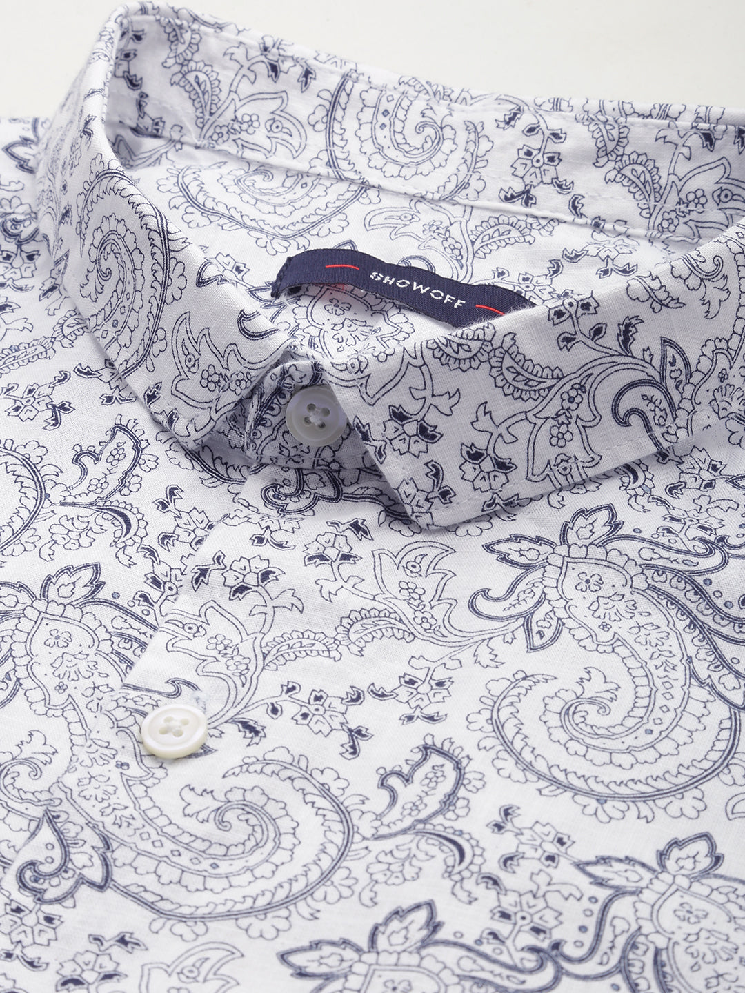Men's White Printed Casual Shirt