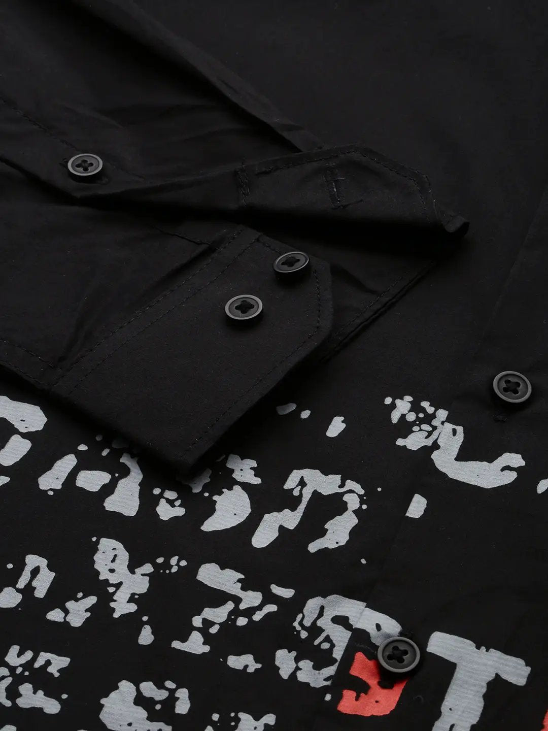 Men's Black Printed Casual Shirt